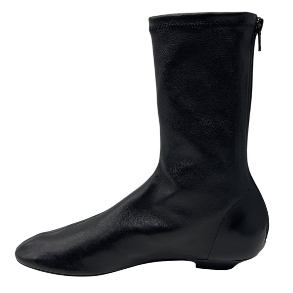 KHAITE BLACK LEATHER APOLLO ANKLE BOOTS - Picture 3 of 8